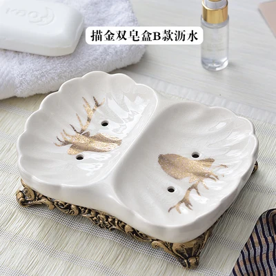 European Soap Dish Ice Crack Ceramic Soap Box Bathroom Accessories Soap Tray Special Offer