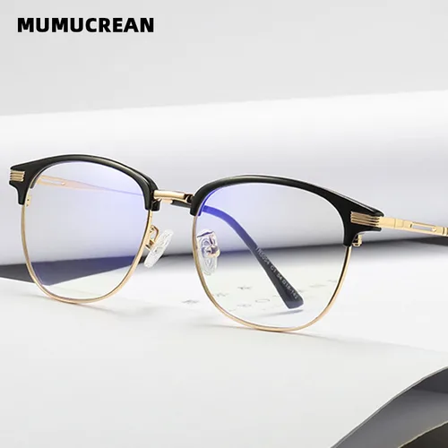 Imagen 1 del producto Nuevas gafas redondas anti-Blu-ray TR90 y metal, gafas para juegos competitivas con el mismo espejo para ordenador para hombres y mujeres