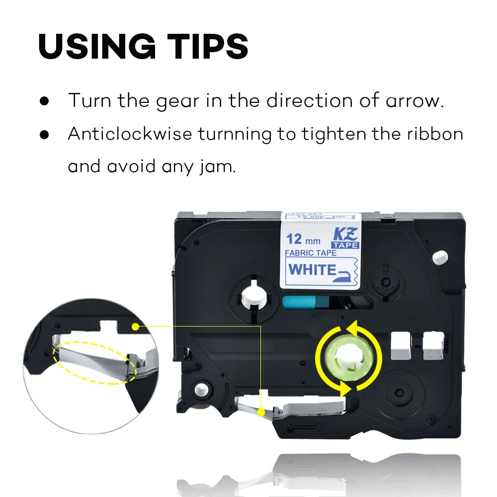 12mm 18mm Fabric Tape Compatible Brother PT H110 Label Tape TZe-FA231 TZe-FA3 Iron-on Label Tapes for PTD400 PTD210 Label Maker