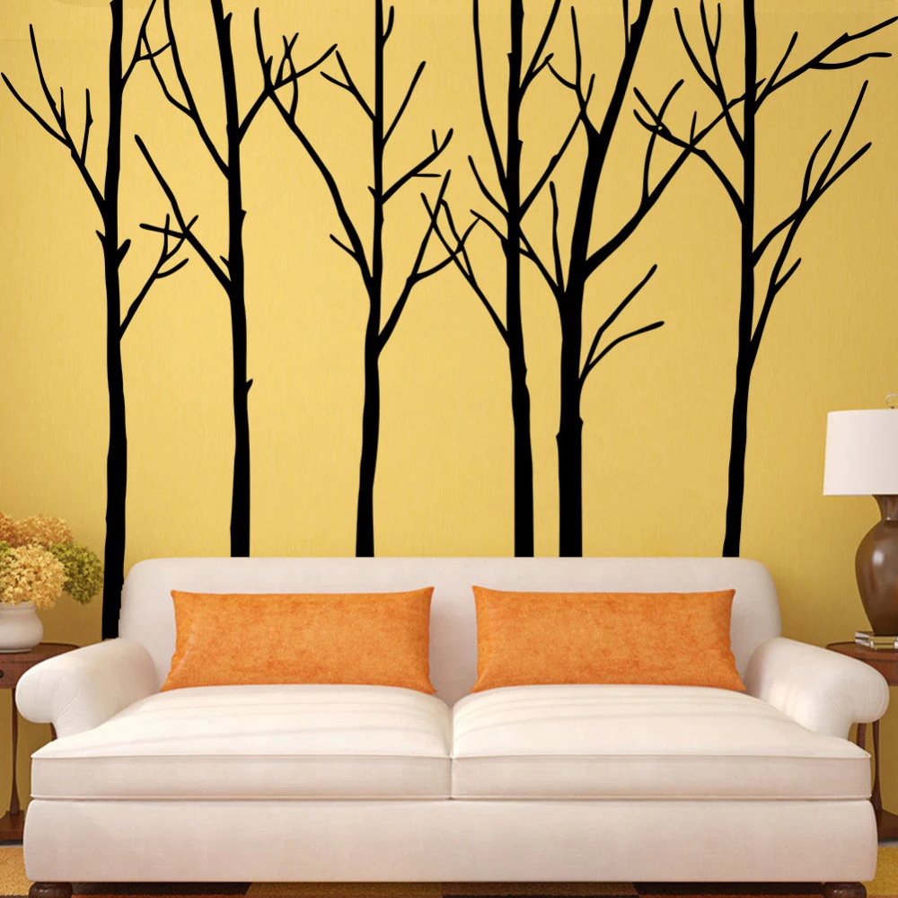 

Big Black Tree Wall Stickers For Living Room Home Decoration Background Pvc Plane Plant Mural Door Diy Wallpaper Rushed Sale