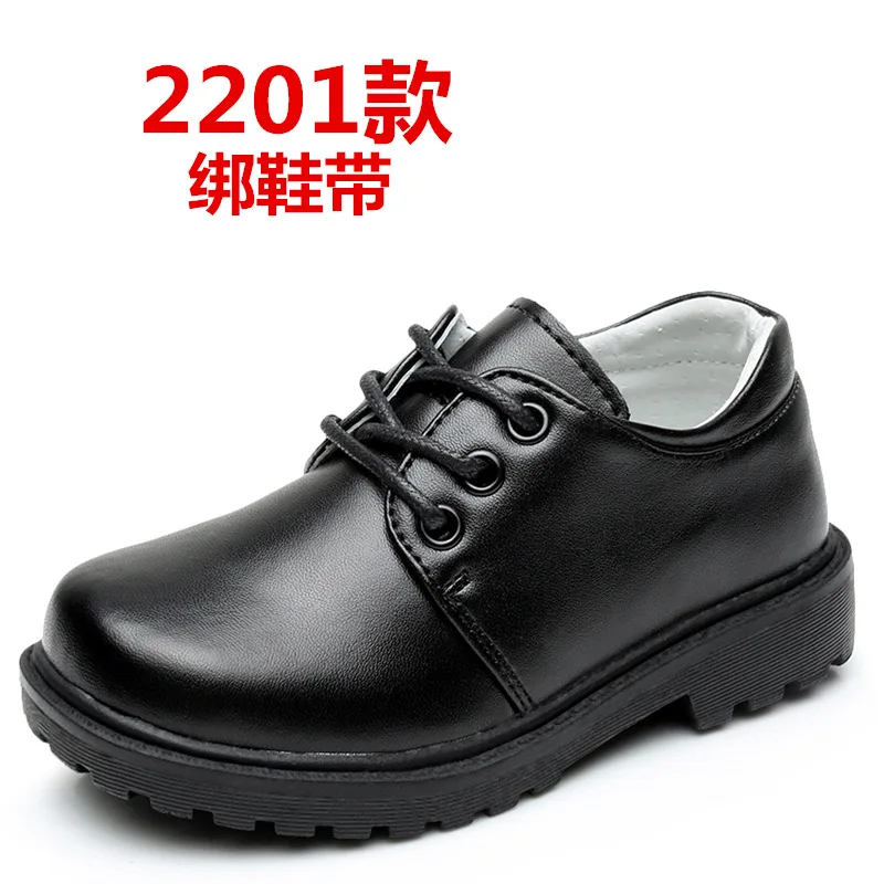 2019 3-5 10 15 Years boys Shoes For School Black Party Shoes For Kids Autumn Fashion Genuine Leather Dance Children Teens Shoe