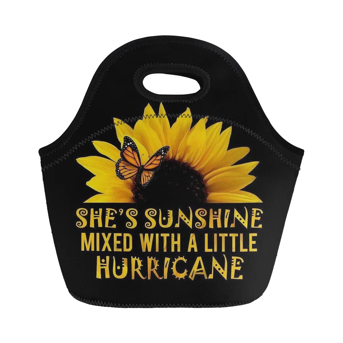 

HYCOOL 2022 Lunch Bag Sunflower Letters Print Cooler Bag Women picnic travel Portable Food Storage Student Thermal Lunch Box