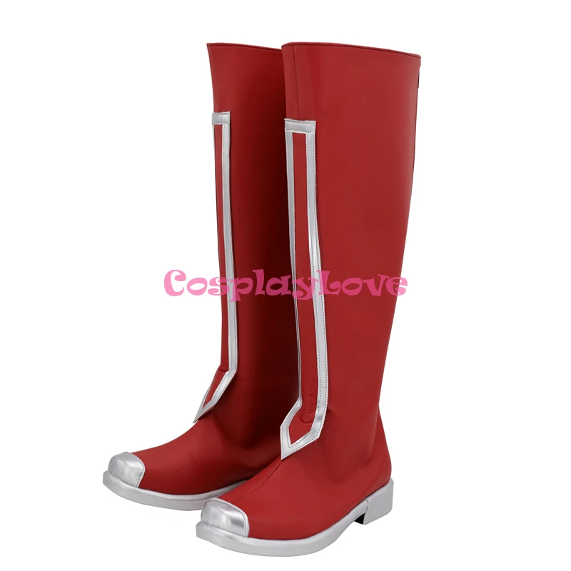 

КосплейLove LOL Game Battle Academia Ezreal Красные туфли для косплея Длинные сапоги Кожаные на заказ