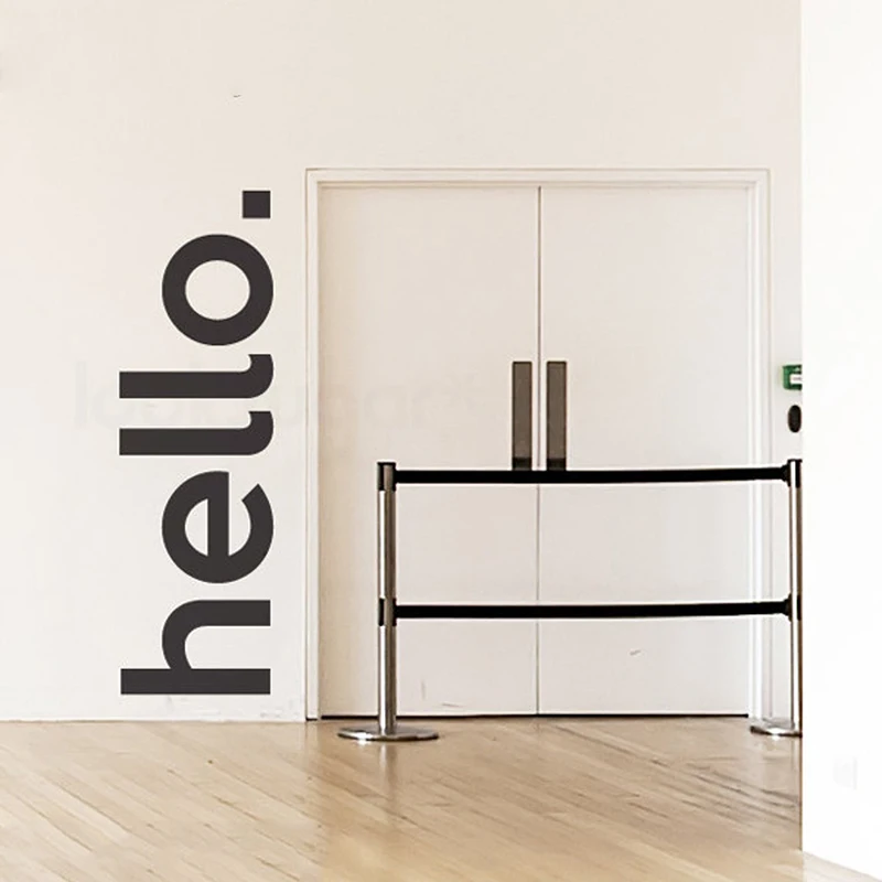 Huge Hello Greeting Sign Door Wall Sticker Hello Welcome Quote Door Floor Wall Decal Living Room Bedroom Vinyl Decor