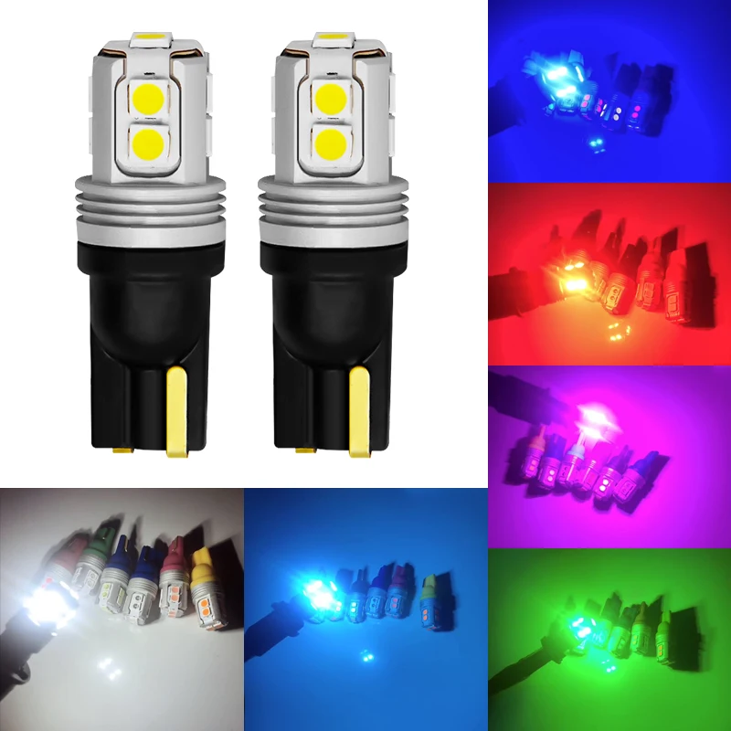 1pcs T10 LED Canbus W5W 3030 10SMD 10W 12V 194 168 Auto LED Car Interior Light plate Dome Reading Lamp Clearance Light