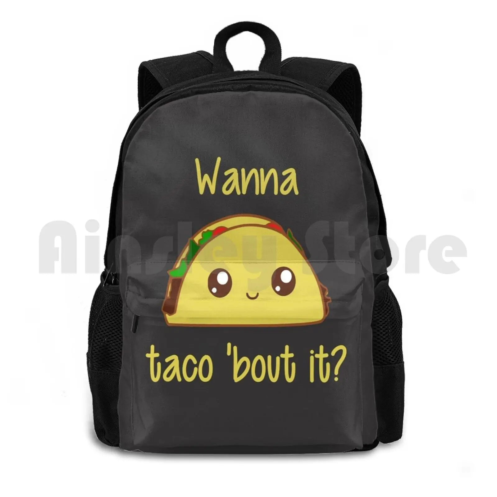 Wanna Taco 'bout It ? Outdoor Hiking Backpack Riding Climbing Sports Bag Mexican Food Tacos Burrito Kawaii Talking Talk Nacho