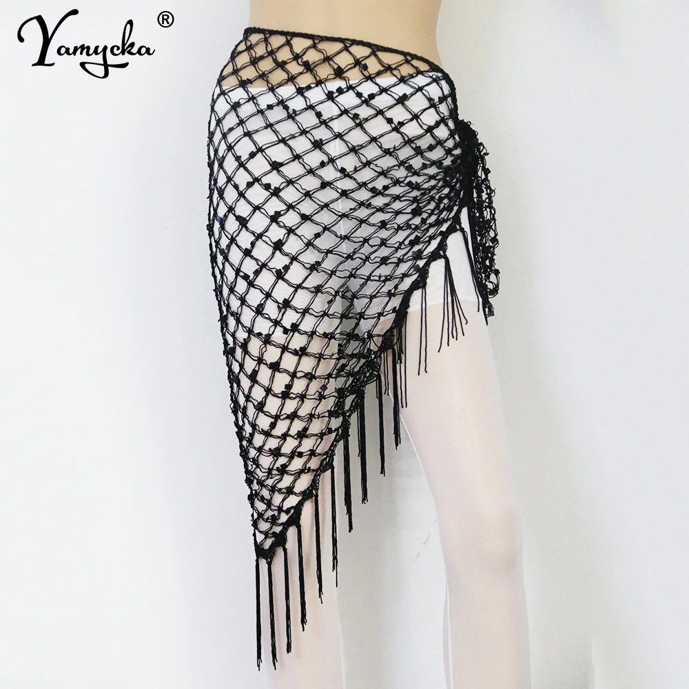 

Sexy See Through Sequin mini skirt women Summer y2k vintage clothes Beach Party fishnet skirts night club outfits short skirt HL