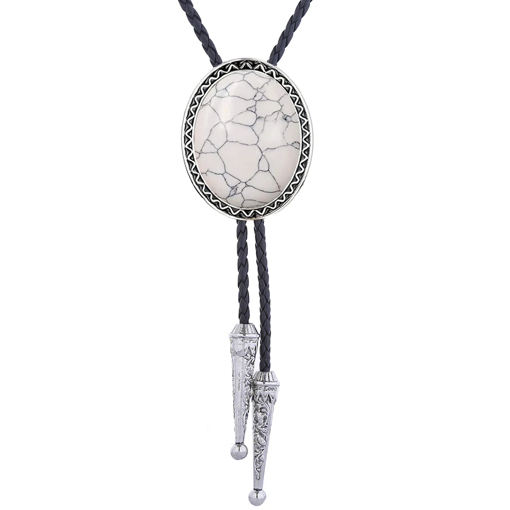 Natural Stone Scorpion Bolo Tie for Man Indian Cowboy Western Cowgirl Leather Rope Zinc Alloy Necktie
