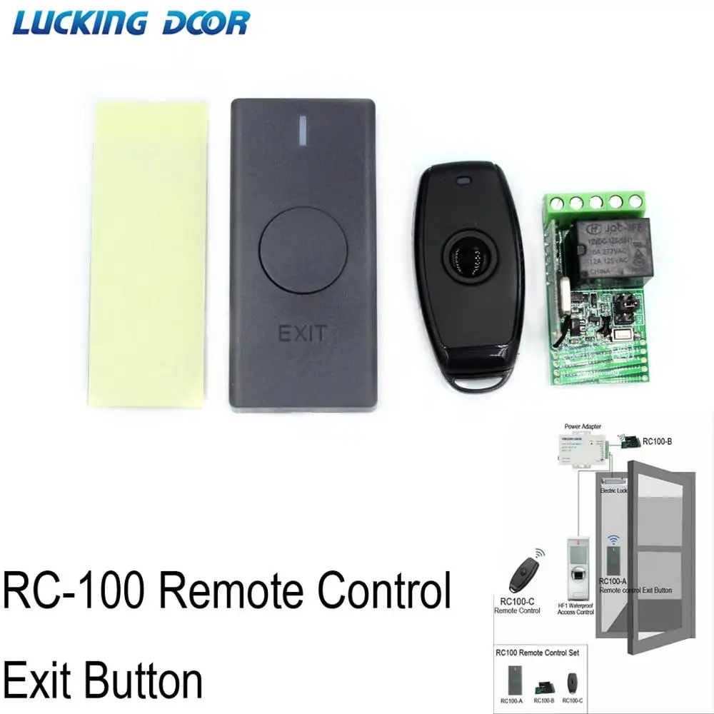 Imagem -04 - Kit de Controle Remoto sem Fio para Porta Botão de Saída para Fechadura Elétrica com Transmissor Receptor sem Fio