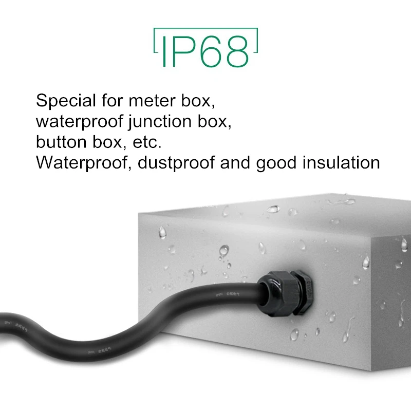Warerproof Plastic Nylon Cable Gland IP68 M12*1.5 M14 M16 M18 M20 M22 CE Cable Wires Connector Cable Glen Retaining Head
