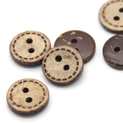 HENGC Natural Line Carved Wood Shirt Buttons For Clothing Small Children Doll Handmade Decorative Sewing Accessories Wholesale