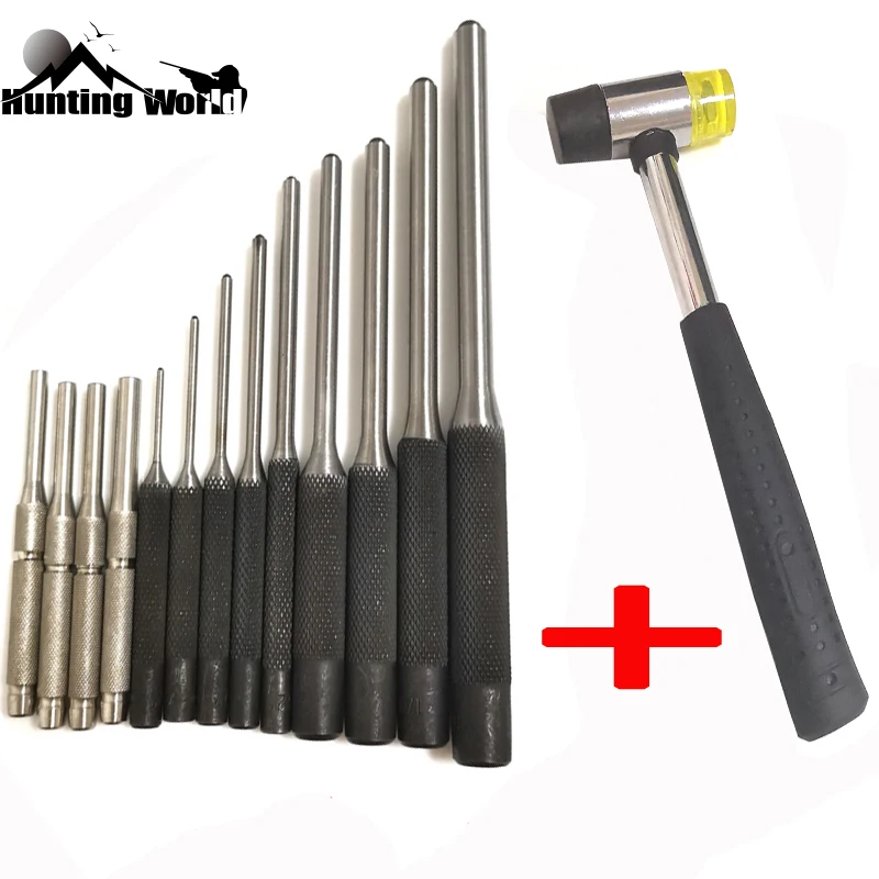 Tactical 9/13Pcs Roll Pin Punch Kit  Rubber Mallet Hammer Rifle Bolt Catch Tool Kit for Hunting AR15 M16 Glock Pistol Accessory