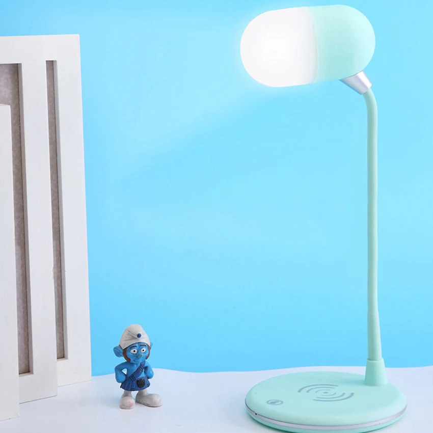 Lampada da tavolo ricaricabile a LED pieghevole flessibile con luce notturna a libro di lettura a Clip luce dimmerabile a LED con caricabatterie, luce da scrivania