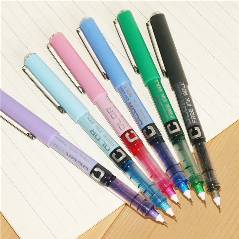 Luxury High Quality Needle Type Gel Pens Straight Liquid Yype Color Pen Water Stationery Office School Supplies Writing