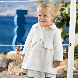 DB1220957 dave bella spring baby girls fashion solid coat cute children girl tops infant toddler outerwear