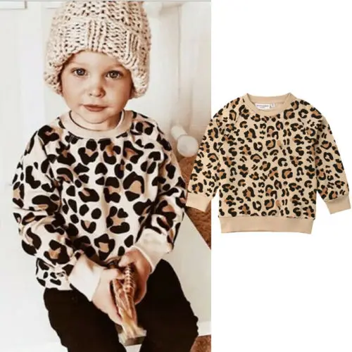 Pudcoco Autumn Winter Children Kids Boys Sweaters Baby Girl Winter Clothes Sweater Leopard Bunny Print Toddler Pulover 1-7 Years