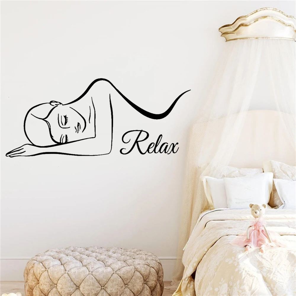 Pretty Spa relax Wall Stickers Pvc Decals For Salon Spa Sticker Mural Wallpaper Beauty Spa Poster muursticker relax pegatina spa