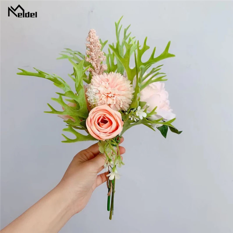 Meldel Peony DIY Party Decoration Flowers Silk Artificial Flowers Small Rose Wedding Fake Flowers Festival Supplies Home Decor