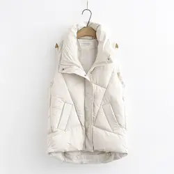 2024 Plus size Winter Down Puffer Vest Women Casual All-match Sleeveless jacket Winter Long Bodywarm waistcoat Winter Sleeveless