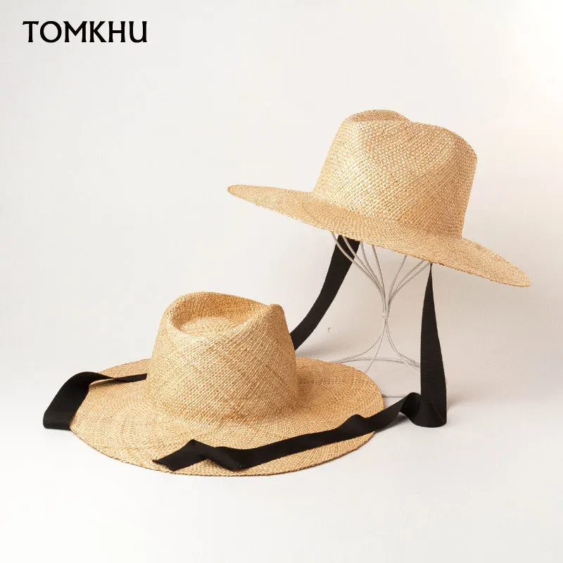 Spring Summer New Classical Panama Treasure Straw Hats For Women Ladies Jazz Hat Outdoor Travel Sunshade Sun Hat Quality Chapeu