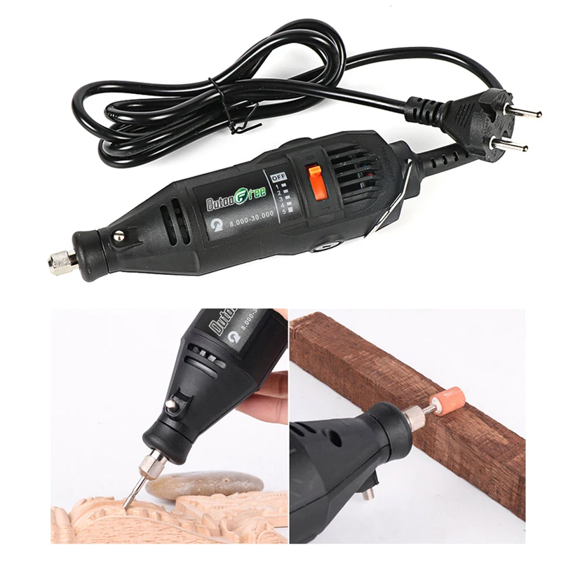 151 unids/set Mini taladro eléctrico grabador herramienta rotativa 110V/220V amoladora de pulido pluma de grabado Dremel de velocidad Variable con A