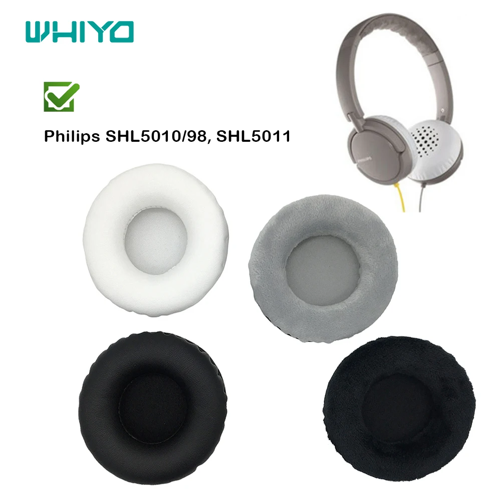 Whiyo Replacement EarPads for Philips SHL5010/98 SHL5011 Headphones Velvet Earmuff Memory Foam Earphone Leather Sleeve