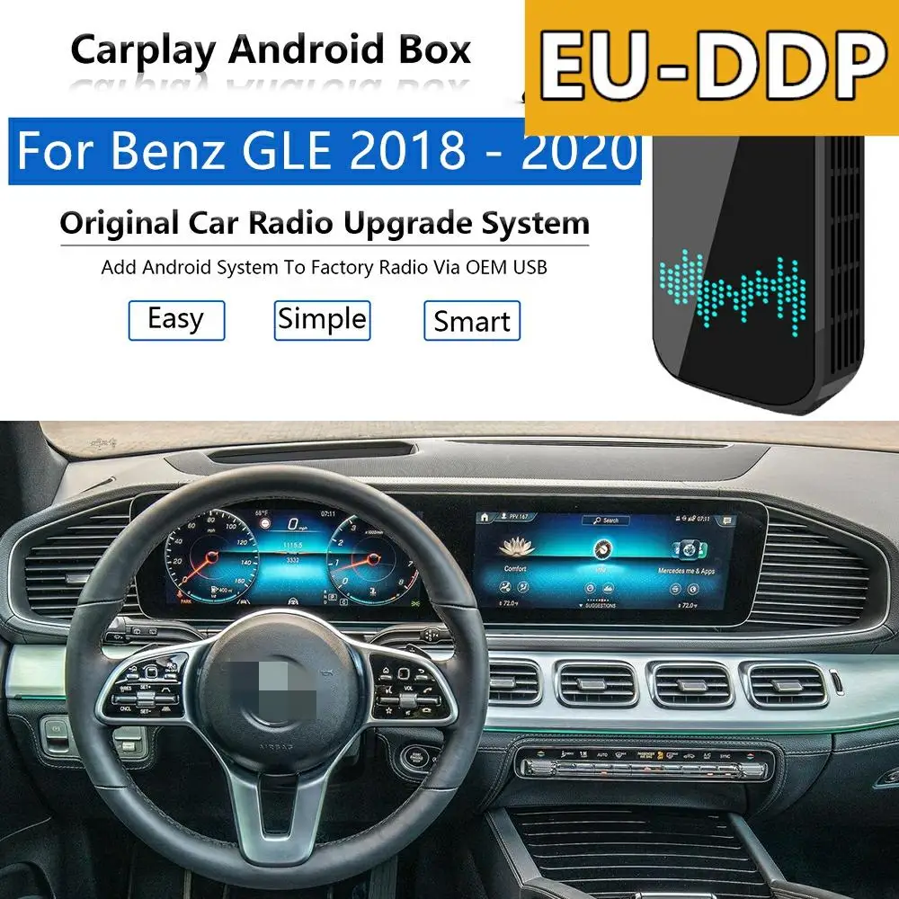 Radio Carplay upgrade Android Auto Audio For Mercedes Benz GLE 2018 - 2020 Apple Wireless Box Car Multimedia Player Mirror Link