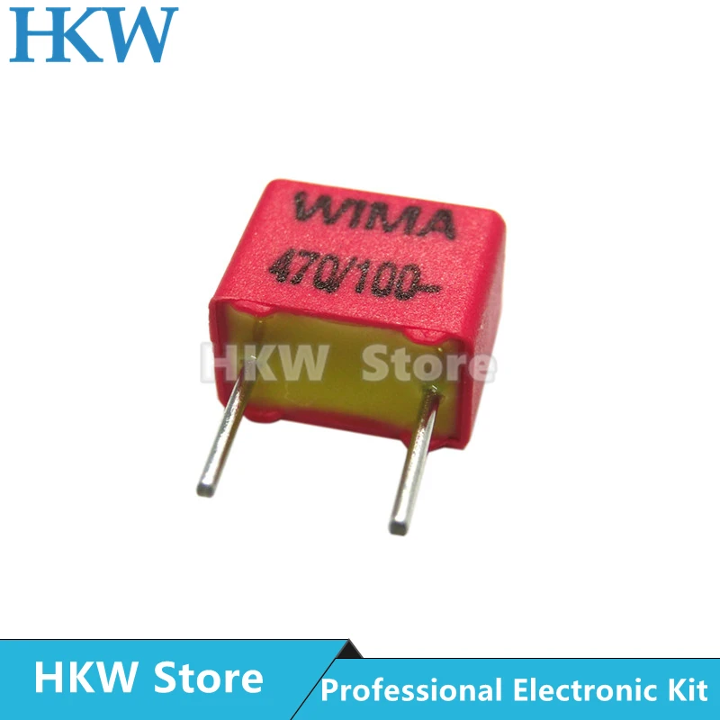 5pcs Original WIMA 100V 470PF 471 RED FKP2 5MM Film Capacitor Hi-Fi Audio Capacitors 100V 471 470pF 5% 100V470PF