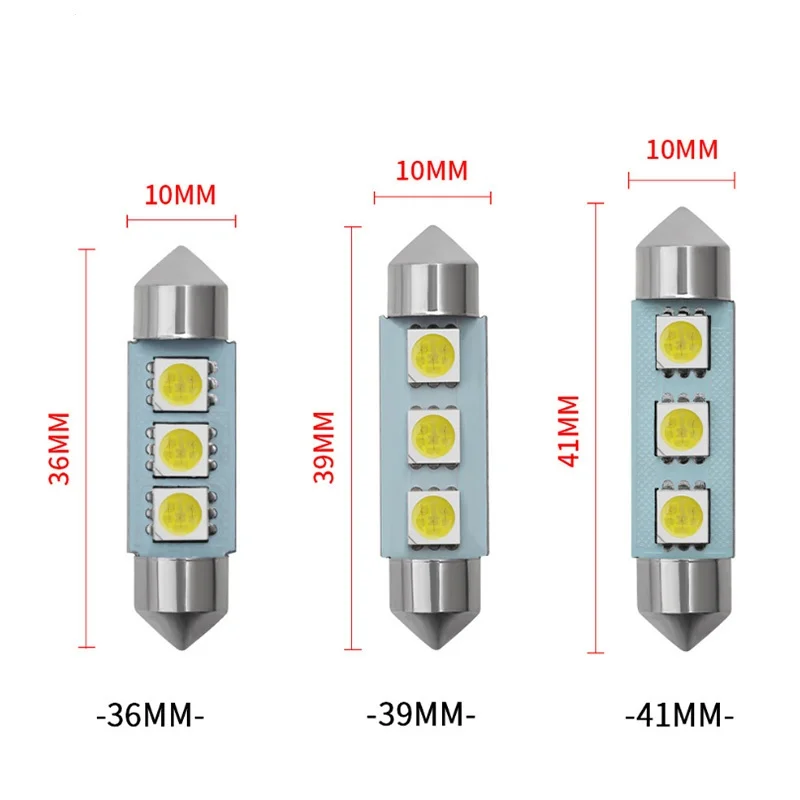 

wholesale 200pcs/lot festoon led c5w 31MM 36MM 39MM 41MM 3SMD 5050 SMD LED C5W Interior Festoon led car LED Bulb