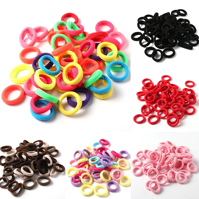 

50/100Pcs/Set Children Colorful Nylon Rubber Bands Elastic Hair Bands Girls Ponytail Holder Headband Hair Accessories Ornaments