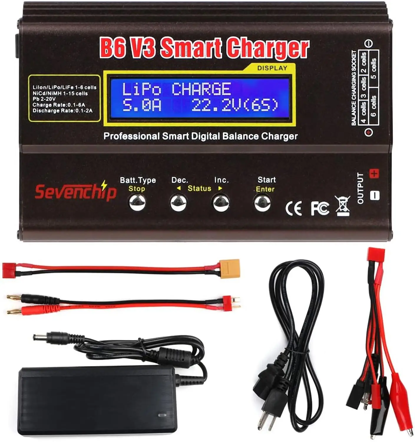 iMAX B6 80W 6A Battery Charger Lipo NiMh Li-ion Ni-Cd Digital RC Balance Charger Lipro Charger Discharger + 15V 6A Adapter