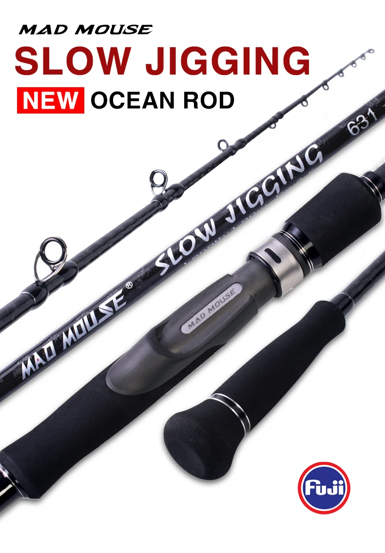 MADMOUSE Japan Full Fuji Parts Slow Jigging Rod 6'3 Jiggewicht 80-350G 15kg Spinn-/Casting-Bootsrute Salzwasser-Angelrute – Detail 1