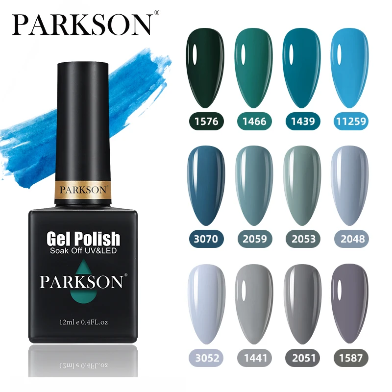 Parkson Gray Blue Gel Polish 12ml  Semi Permanent For Nail Art Manicure Color Nail Art Soak Off UV LED Lacquer Varnish Maincure