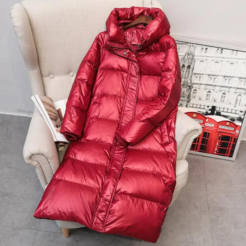 Parka à capuche en duvet de canard blanc pour femme, veste chaude, haute qualité, optique féminine, hiver, chaud, 2023