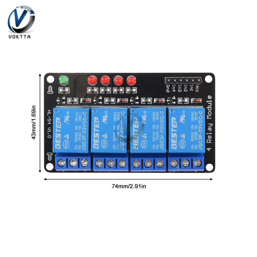 3V 3.3V 4-channel relay module low level trigger with light relay output 4-channel relay module for Arduino Drop shipping  OEM