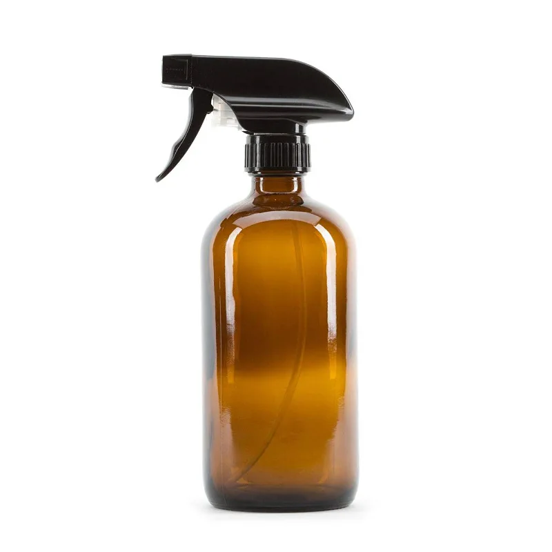 Imagem -05 - Spray de Vidro Âmbar com Pulverizador de Vidro 500ml Pulverizador Preto Rodada 16 oz para Água Marrom Resistente Garrafa de Óleo Essencial