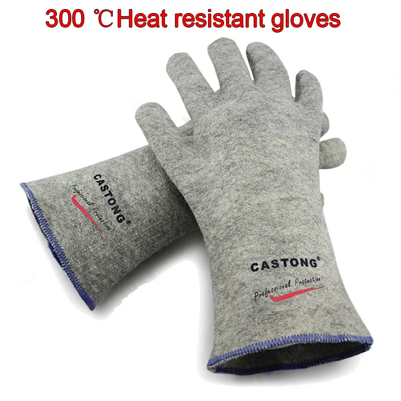 

300 degree industrial heating gloves high temperature fire Gloves High quality fireproof gloves Used widely