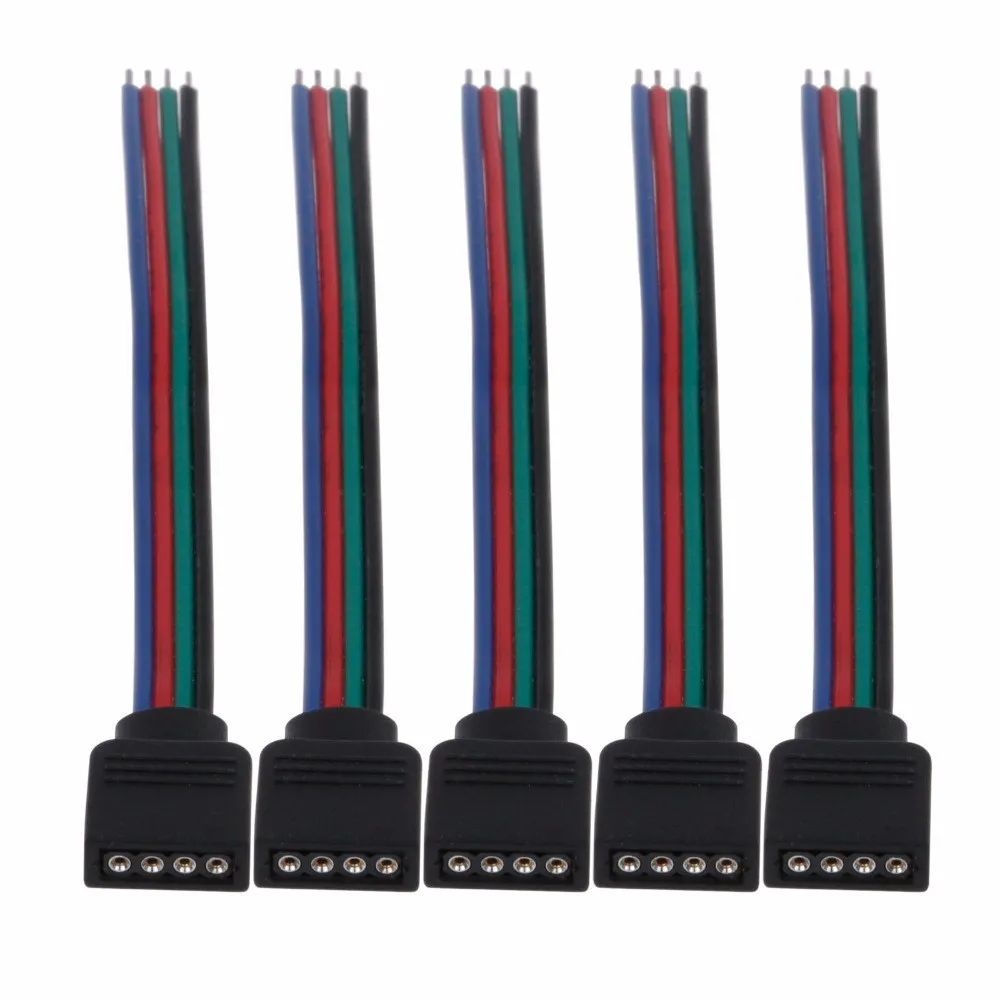 

10/20/50/100 pcs/lot 4 pin Female plug RGB Connector Cable For SMD 3528 5050 RGB LED Strip Lighting