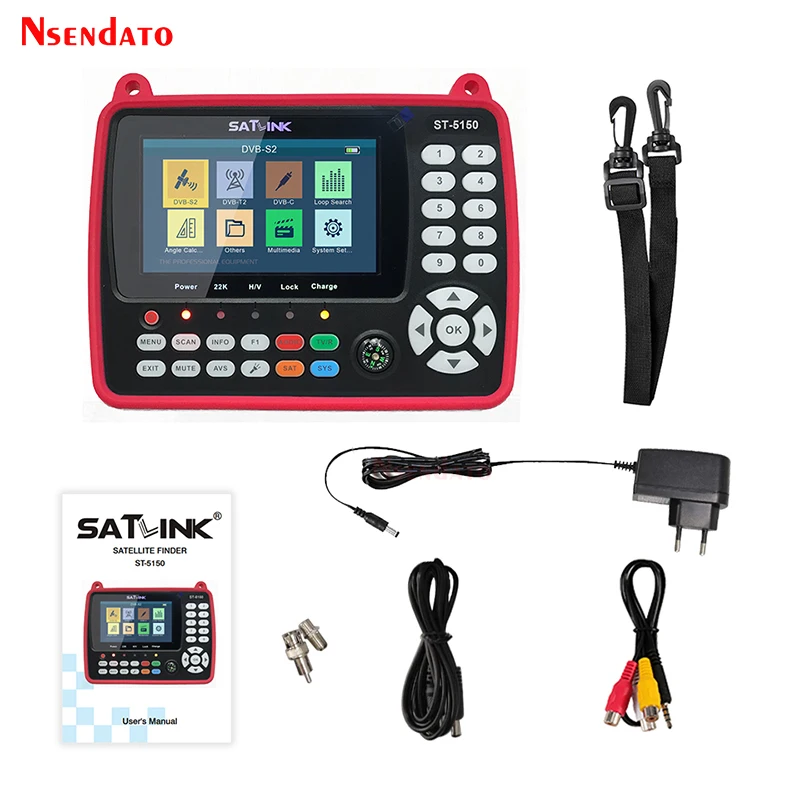 Imagem -06 - Satlink St5150 Dvb-s2 t2 c Combo Satfinder Satélite Sinal Localizador Medidor H.265 Hevc Mpeg4 Qpsk 8psk 16apsk Sat Finder Receptor