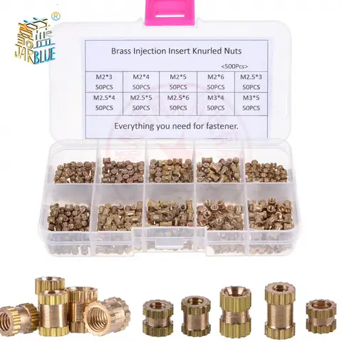 Injection Copper Nuts M2 M2.5 M3 200-500 pcs JARBLUE