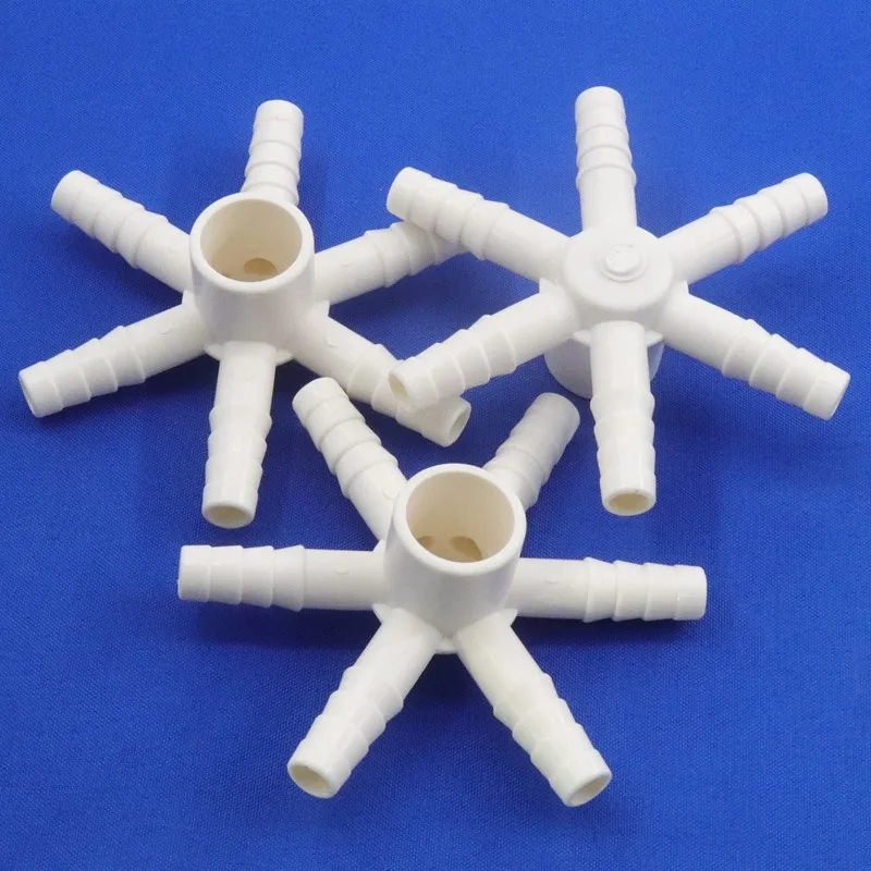 1~30pcs PVC Plastic Side 6 Ways Liquid Gas Diverter Joints Safety anti blocking pipe fittings Water Pipe Hose Connectors