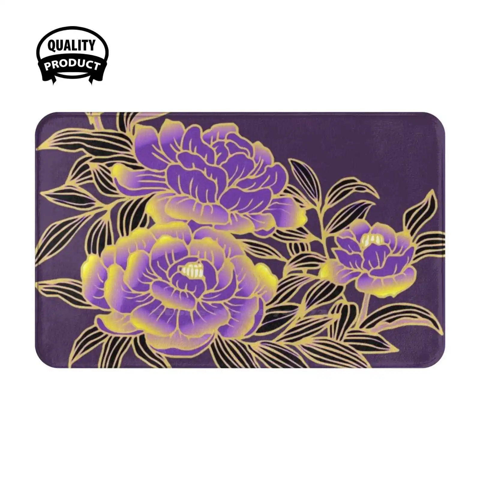 Nonbinary Pride Peony Flower Arrangement Soft Cushion Home Carpet Door Mat Car Rug Flag Nonbinary Flag Enby Flag Pride Flag