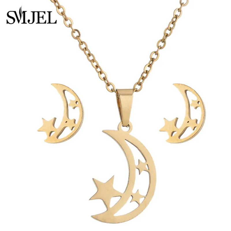 Cute Stainless Steel Butterfly Necklace & Earrings Set