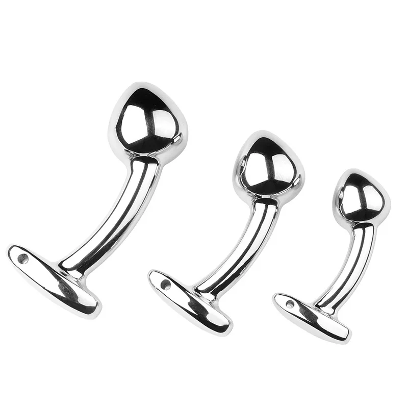 3 Size Metal Anal Props Female Adult Flirting Supplies Men And Women Fart Hip Stainless Steel Smooth Anal Plug Dildo Sex Toys