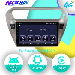 Android 11 128G Car Radio Multimedia Player For Peugeot 301 Citroen Elysee 2008-2014 GPS Navigation Auto Video Stereo Head Unit