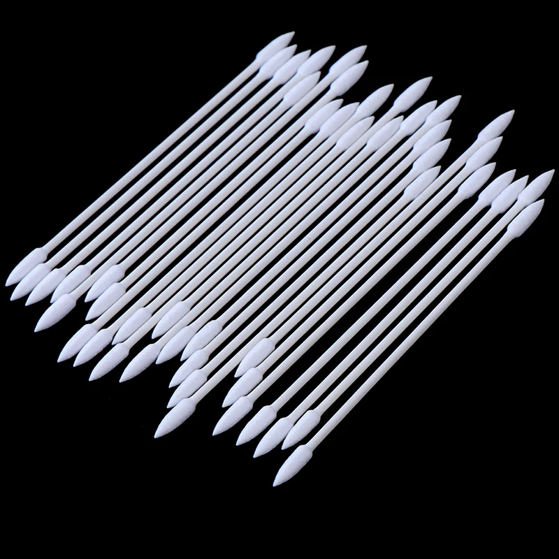 25pcs/bag Disposable Cotton Swab Cosmetics Permanent Makeup Health Medical Ear Jewelry Clean Sticks Buds Tip Cotton Head Swab