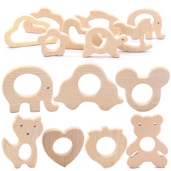 10pcs dentizione del bambino giocattolo massaggiagengive in legno gioielli bambino giocattolo dentizione regalo del bambino personalizzabile fatto a mano in legno a forma di animale massaggiagengive