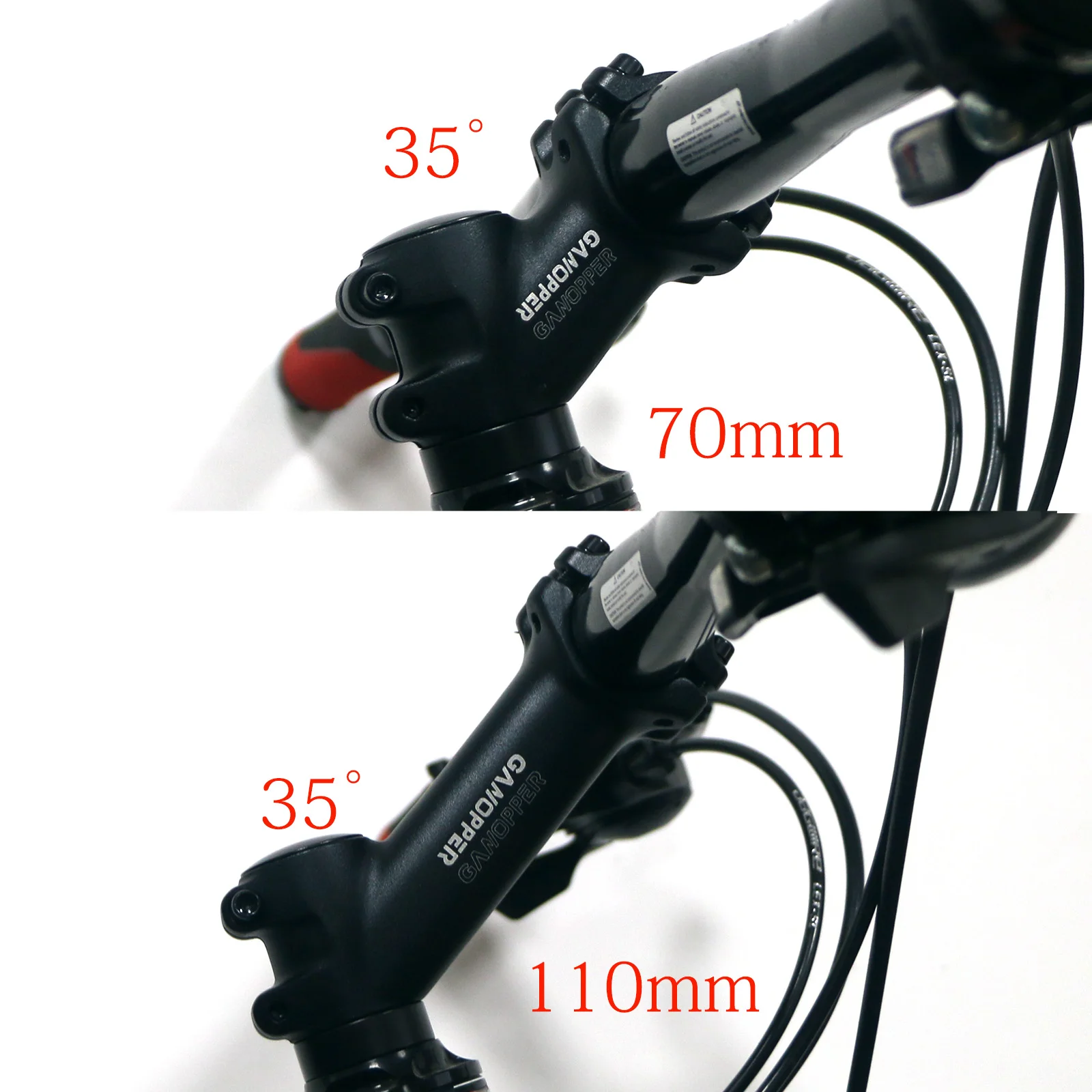 35 Degree Mountain Bike Handlebar Stem Riser XC AM MTB Road Bicycle Stem 25.4/31.8mm 70/80/90/100/110 mm With Handle bar Shim