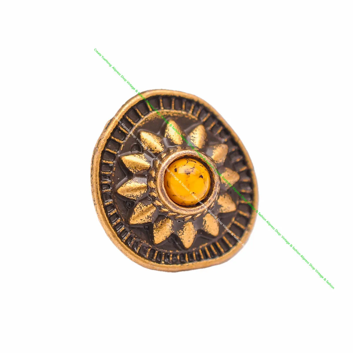 10pcs 19*18mm Vintage Messing Sonnenblume schwarz türkis Conchos Zubehör für DIY Leder Handwerk Gürtel Ledertasche Schlüssel bund Dekor – Detail 16