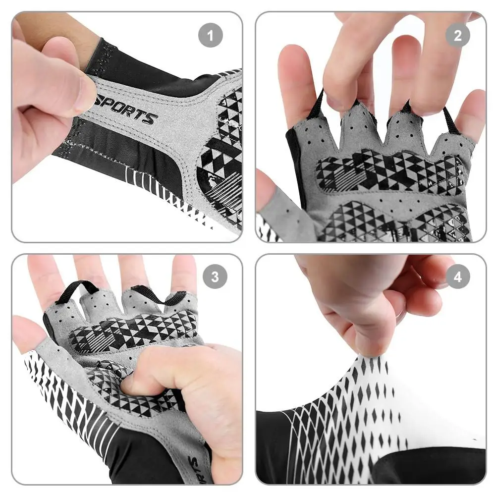 Men Cycling Gloves Breathable Sweat Absorption Non-slip Half Finger Fitness Weightlifting Gloves GEL MTB Bicycle Riding Gloves